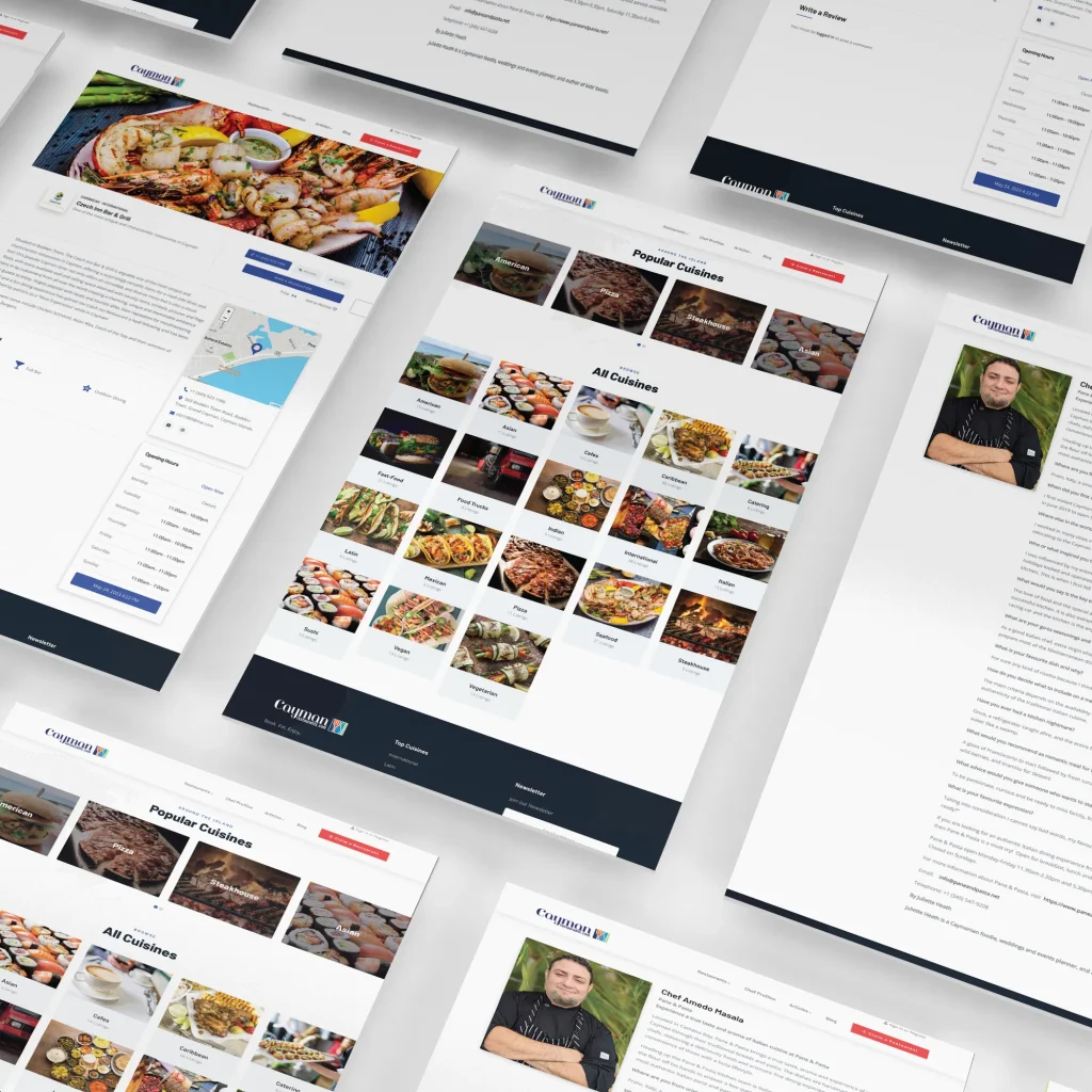 Cayman Restaurants web layout